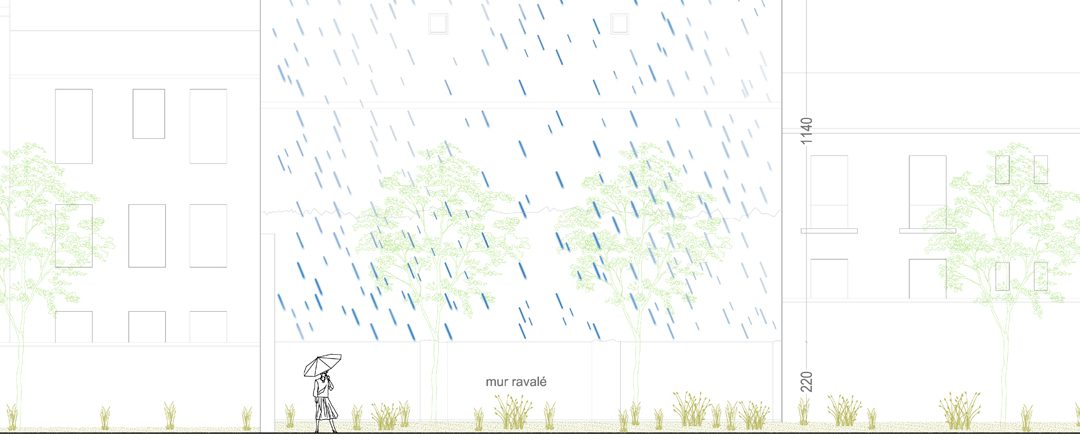 Jour de pluie / concours // sculpture pérenne // 2013